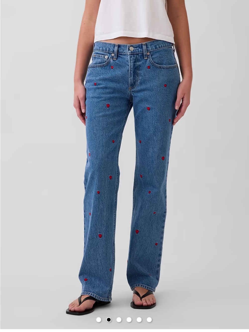 GAP Mid Rise Embroidered Relaxed Straight Jeans size 4T